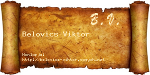 Belovics Viktor névjegykártya